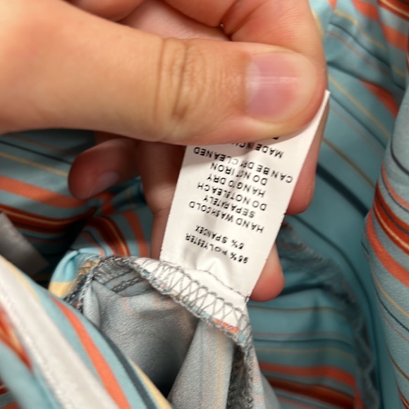 Unique Vintage Blue Striped Halter Jumpsuit - Picture 6 of 8